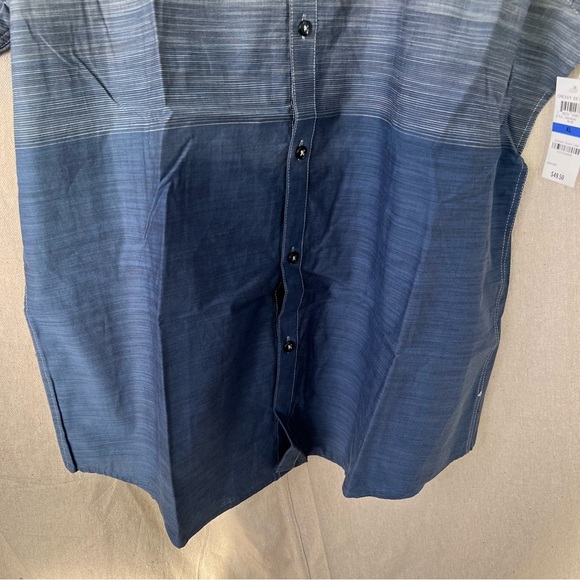 NWT INC International Concepts Gray/Blue Ombre Short Sleeve Button Up Size XL - Picture 4 of 7